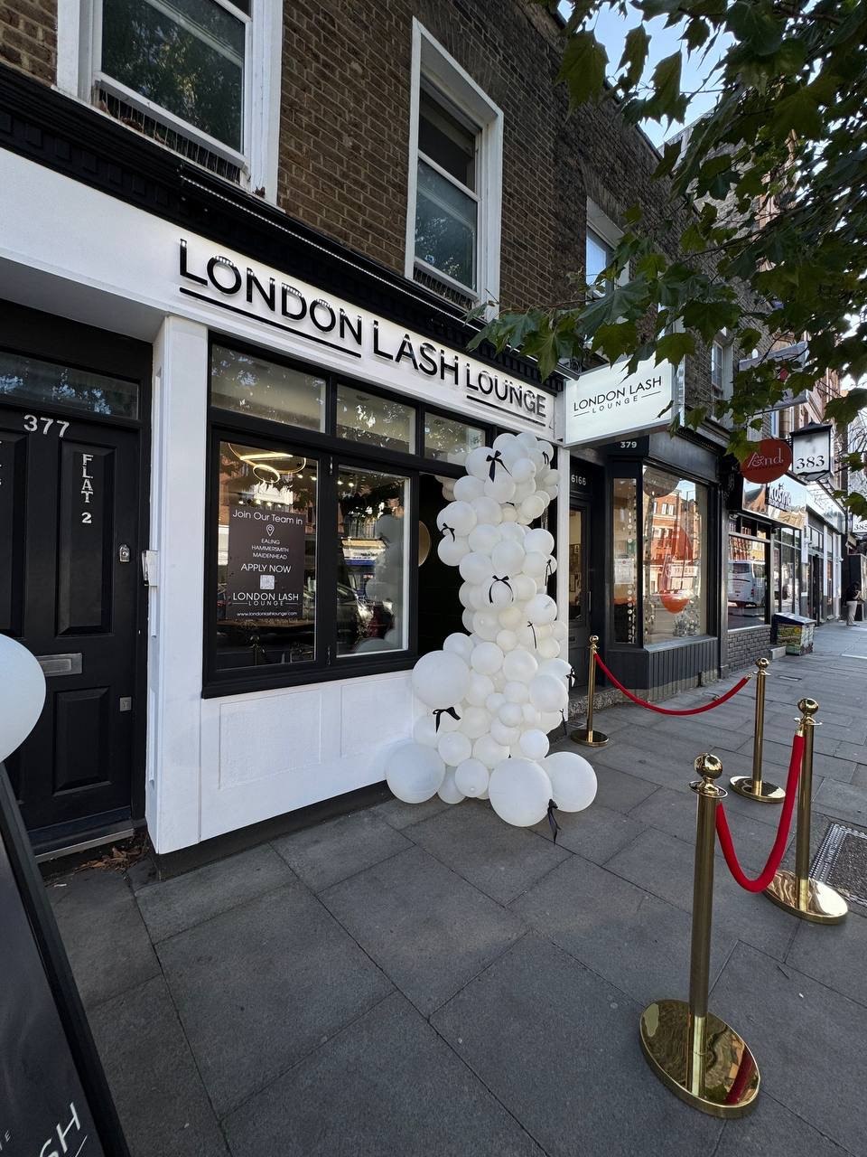 Close-up of eyelash extensions at London Lash Lounge Hammersmith